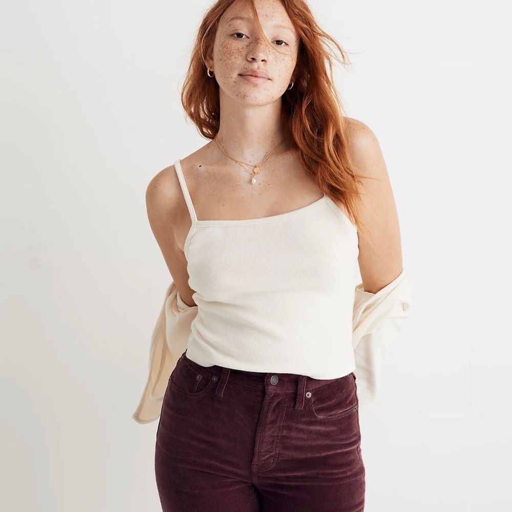 Madewell brushed rib square-neck cami top
